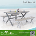 LYE outdoor furniture garden bench and table set outdoor bench plastic wood patio bench for picnic